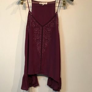 Flowy Spaghetti Strap Burgundy Tank